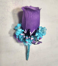 Load image into Gallery viewer, Dusty Purple Teal Rose Orhid Bridal Wedding Bouquet Accessories