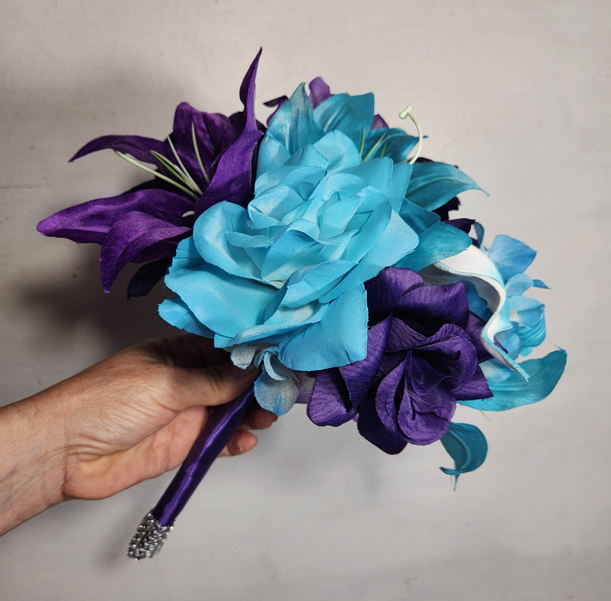 turquoise blue tiger lily 8" Bouquet
