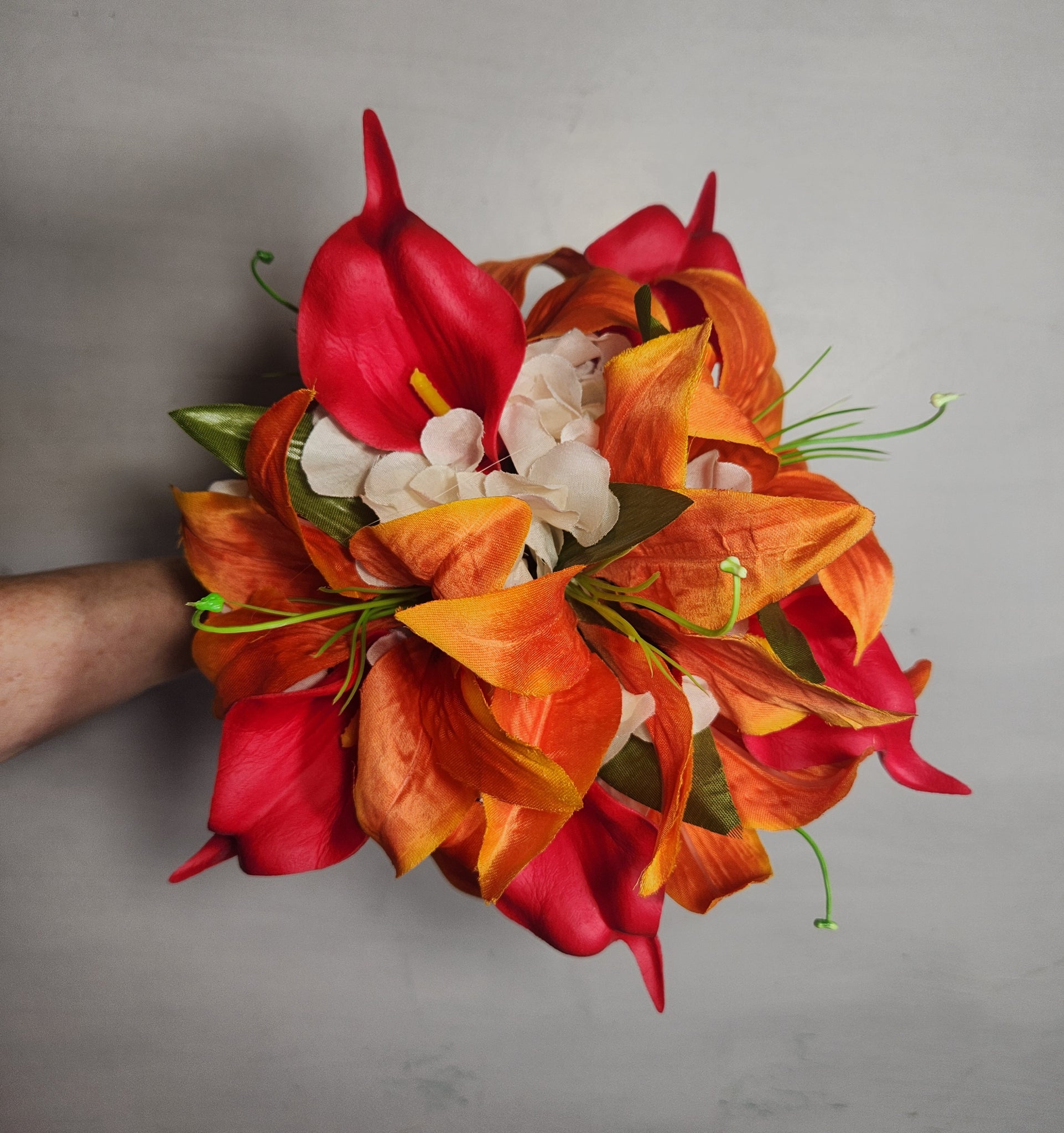 calla lily and tiger lily bouquet Orange Red Tiger Lily Bridal Wedding Bouquet Accessories – Bridal Wedding Bouquets