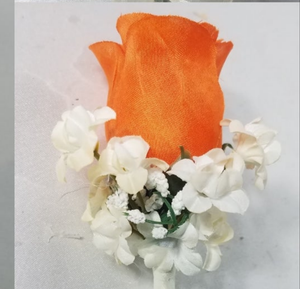 Orange Ivory Rose Tiger Lily Bridal Wedding Bouquet Accessories