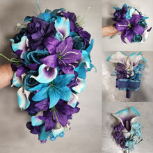 Load image into Gallery viewer, Teal Purple Rose Tiger Lily