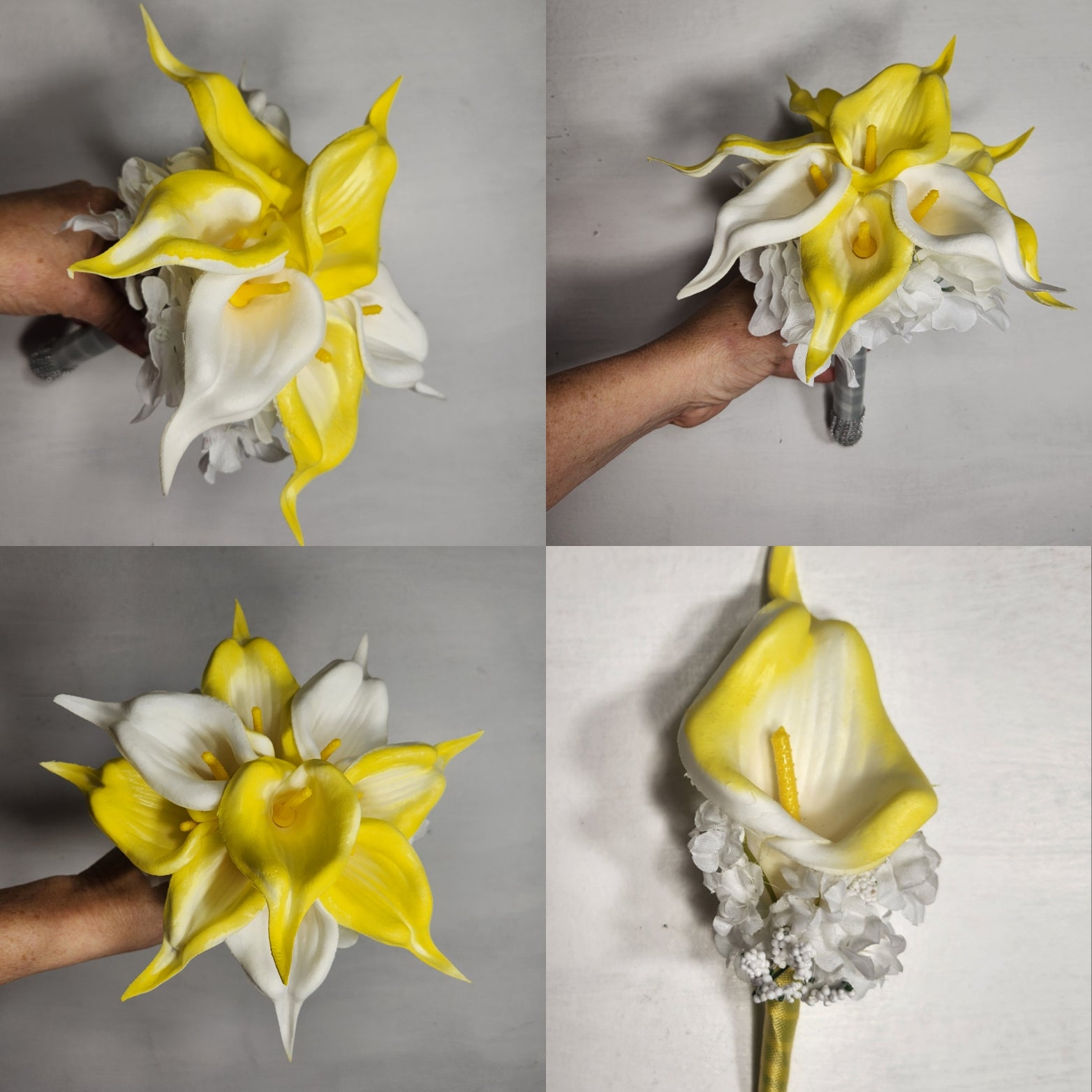 yellow rose and white calla lily bouquet Yellow White Calla Lily Bridal Wedding Bouquet Accessories – Bridal Wedding Bouquets