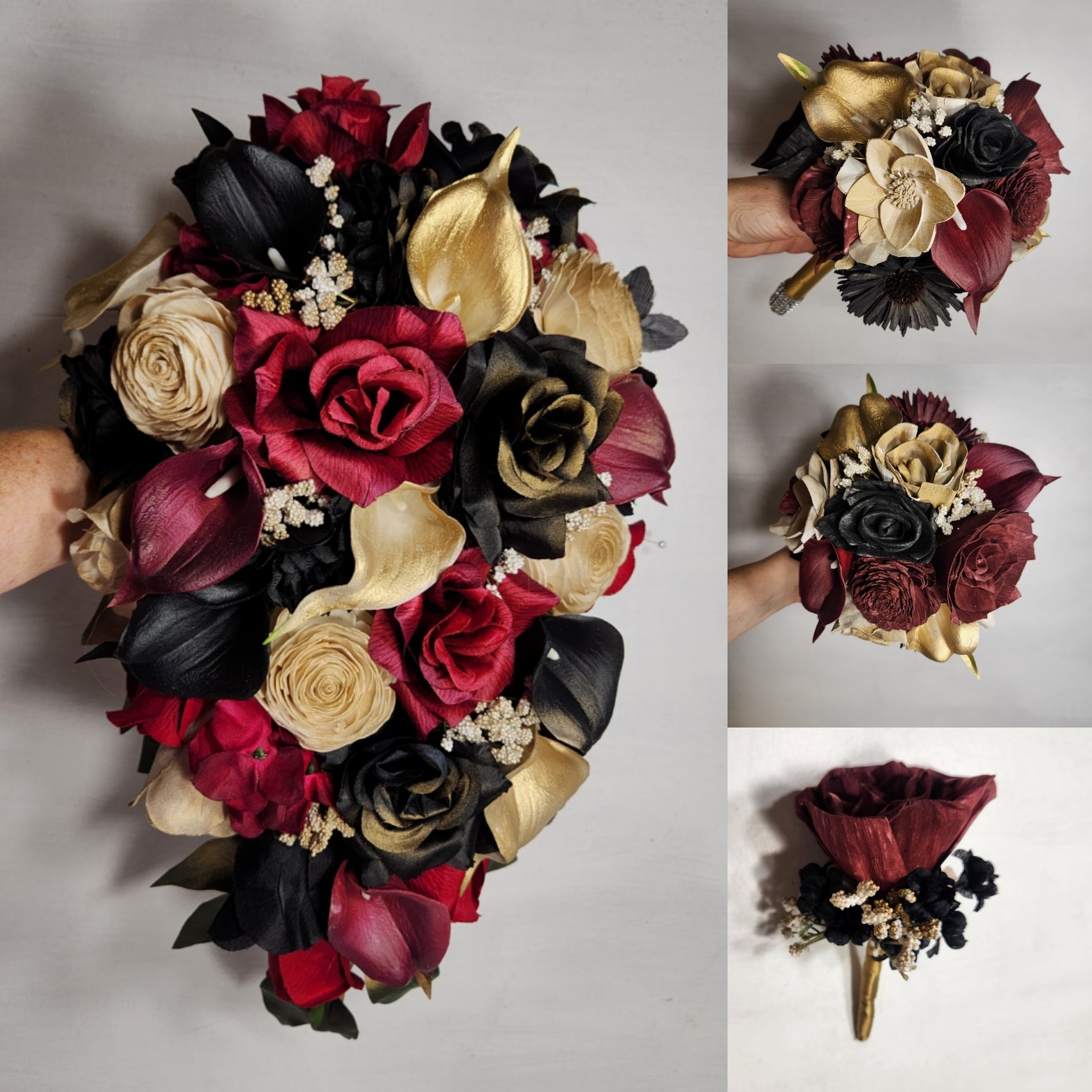 Burgundy Gold Burgundy And Black Wedding Party Burgundy, Black