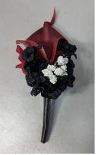 Load image into Gallery viewer, Burgundy Black Rose Calla Lily Bridal Wedding Bouquet Accessories