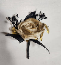 Load image into Gallery viewer, Gold Black Rose Calla Lily Bridal Wedding Bouquet Accessories