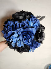 Load image into Gallery viewer, Navy Blue Black Rose Bridal Wedding Bouquet Accessories