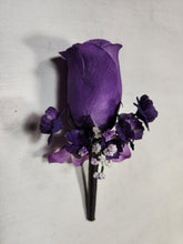 Load image into Gallery viewer, Lavender Purple Black Rose Calla Lily Bridal Wedding Bouquet Accessories