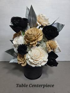 Beige Ivory Black Rose Calla Lily Sola Bridal Wedding Bouquet Accessories