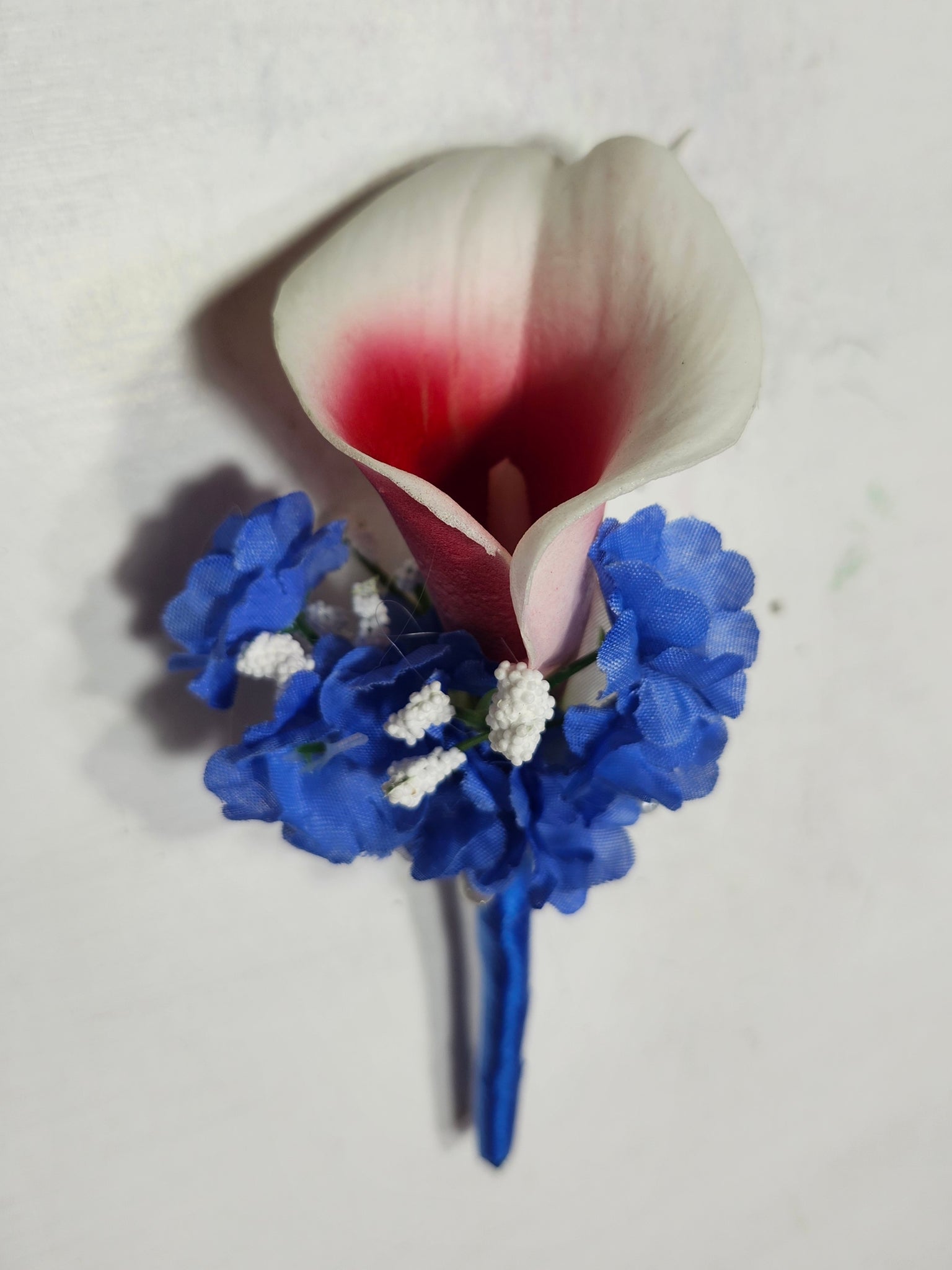 red white and blue lilies Red White Royal Blue Calla Lily Bridal Wedding Bouquet Accessories – Bridal Wedding Bouquets