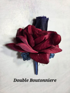Burgundy Navy Blue Rose Calla Lily Bridal Wedding Bouquet Accessories