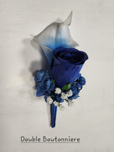Royal Blue Rose Calla Lily Bridal Wedding Bouquet Accessories