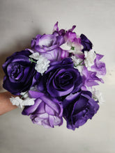 Load image into Gallery viewer, Lavender Purple Black Rose Calla Lily Bridal Wedding Bouquet Accessories