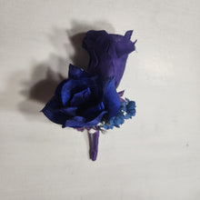 Load image into Gallery viewer, Purple Royal Blue Rose Calla Lily Bridal Wedding Bouquet Accessories