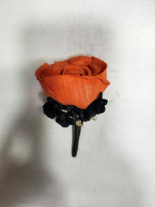 Orange Black Rose Calla Lily Bridal Wedding Bouquet Accessories