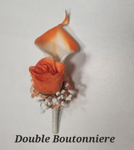 Load image into Gallery viewer, Orange White Rose Tiger Lily Bridal Wedding Bouquet Accessories