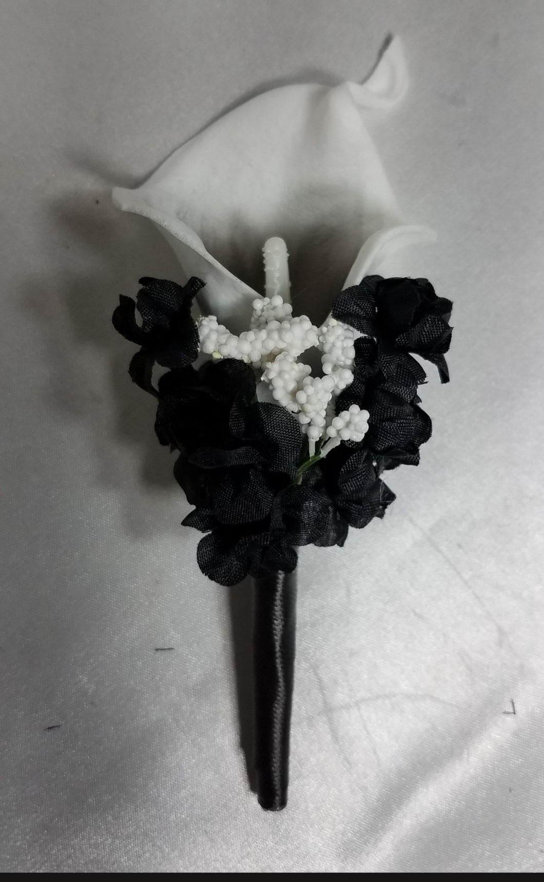 Black White Calla Lily Bridal Wedding Bouquet Accessories