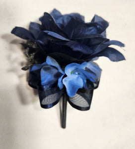Navy Blue Black Rose Bridal Wedding Bouquet Accessories