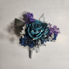 Load image into Gallery viewer, Royal Blue Purple Turquoise Vintage Sola Wood Bridal Wedding Bouquet Accessories