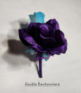 Purple Turquoise White Rose Calla Lily Bridal Wedding Bouquet Accessories