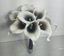 Load image into Gallery viewer, Black White Calla Lily Bridal Wedding Bouquet Accessories