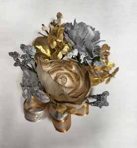Gold Silver Vintage Sola Wood Bridal Wedding Bouquet Accessories