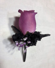 Load image into Gallery viewer, Magenta Black Rose Calla Lily Bridal Wedding Bouquet Accessories