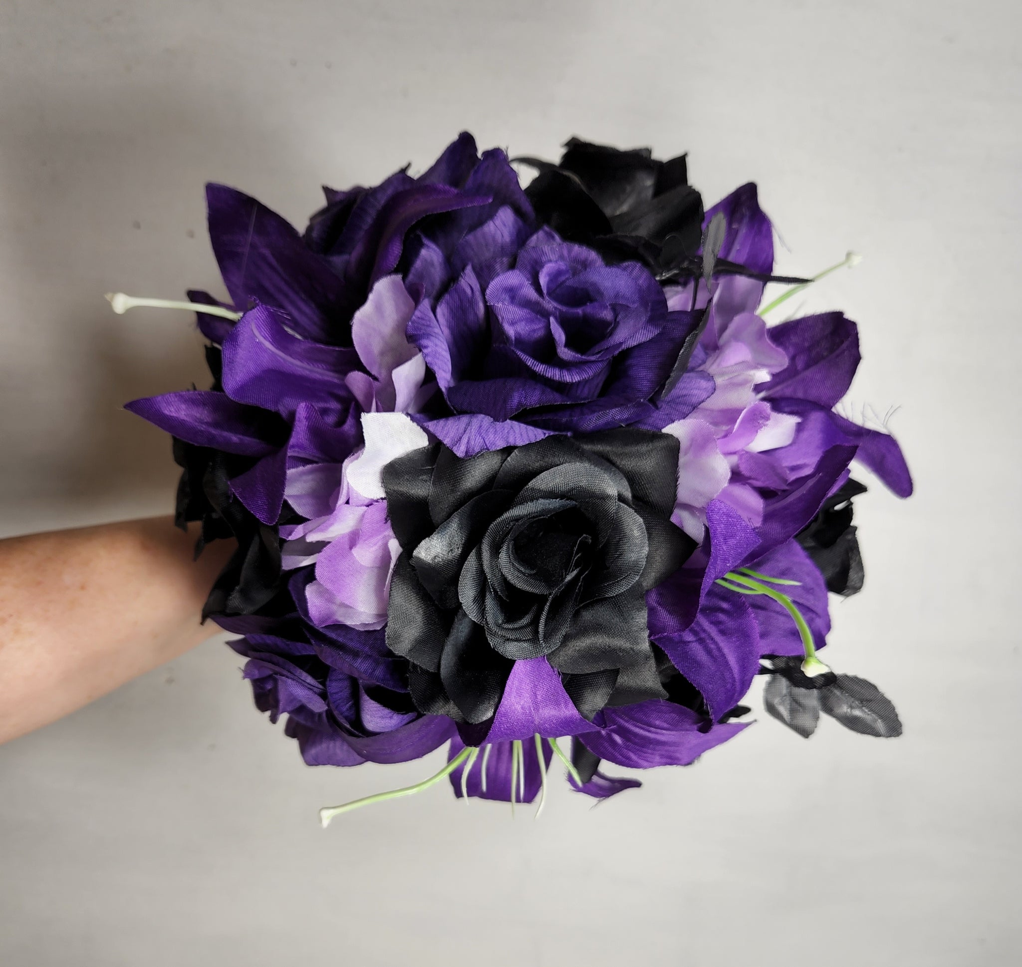 dark purple tiger lilies Purple Black Rose Tiger Lily Bridal Wedding Bouquet Accessories – Bridal Wedding Bouquets