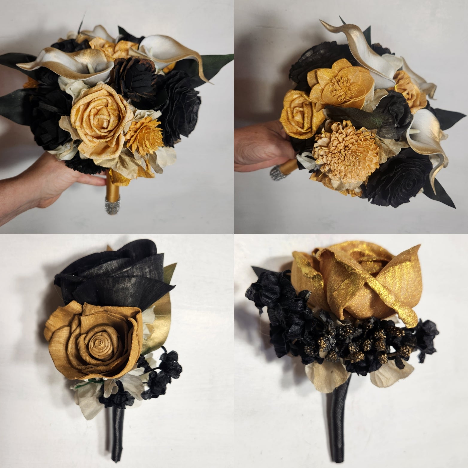 Lillian Rose Porta bouquet da sposa con gioielli dorati, taglia unica Lillian Rose Porta bouquet da sposa con gioielli dorati, taglia unica