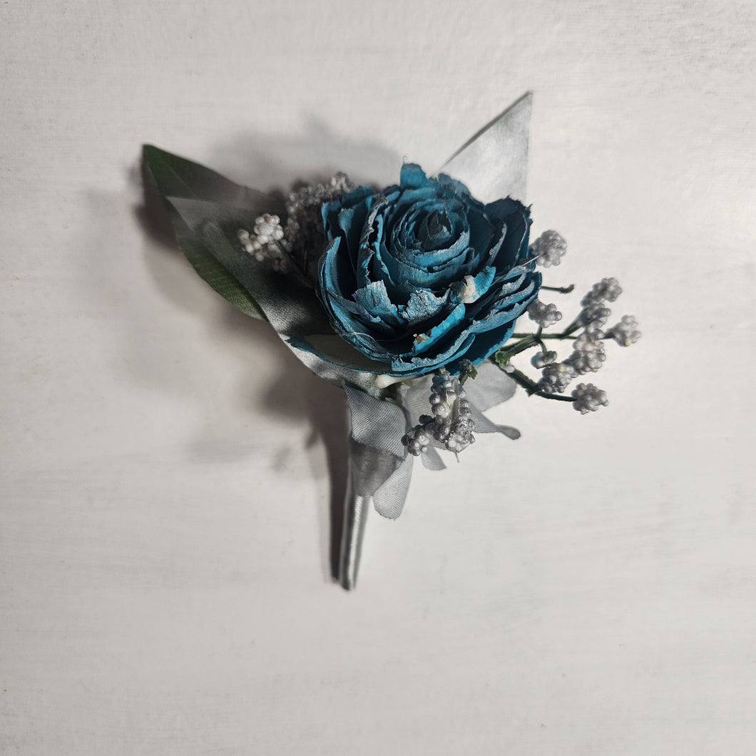 Turquoise Silver Rose Real Touch Bridal Wedding Bouquet Accessories