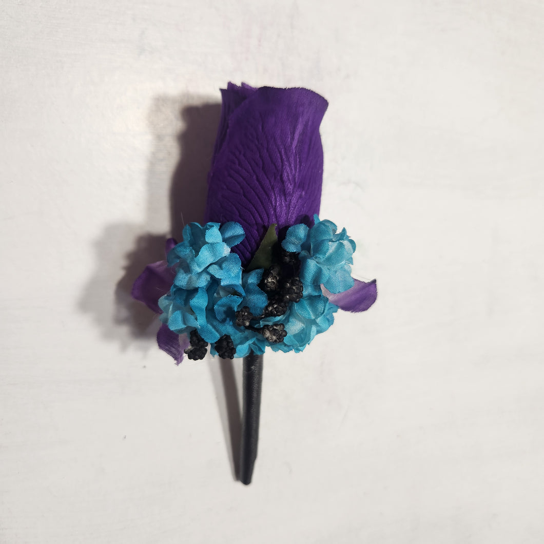 Purple Turquoise Black Rose Calla Lily Bridal Wedding Bouquet Accessories