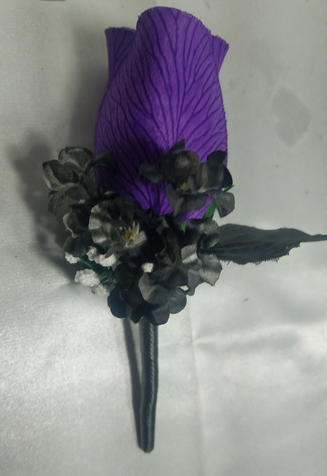 Purple Black Rose Tiger Lily Bridal Wedding Bouquet Accessories