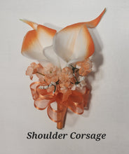 Load image into Gallery viewer, Orange Ivory Calla Lily Bridal Wedding Bouquet Accessories