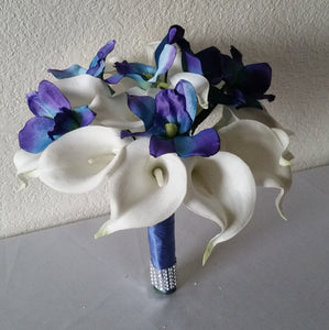 Peacock Ivory Calla Lily Galaxy Orchid