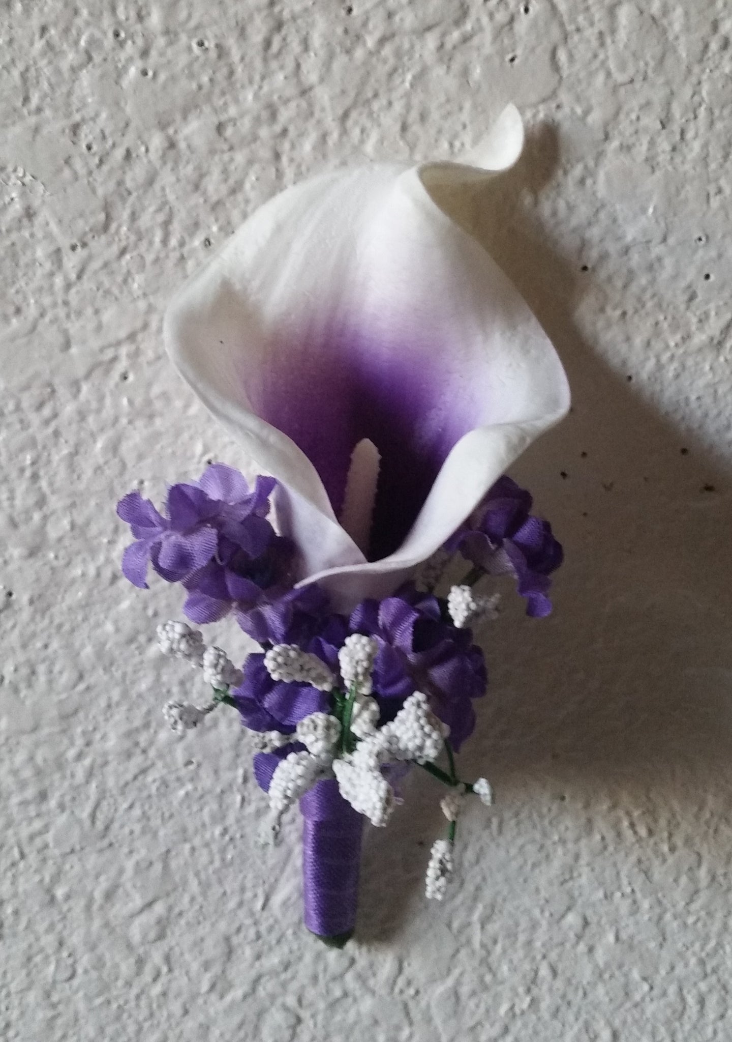 purple and white calla lily Purple White Calla Lily Bridal Wedding Bouquet Accessories – Bridal Wedding Bouquets