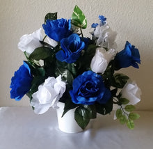 Load image into Gallery viewer, Horizon Royal Blue White Rose Calla Lily Bridal Wedding Bouquet Accessories