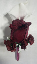 Load image into Gallery viewer, Burgundy Ivory Rose Calla Lily