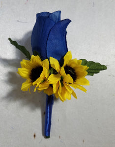 Royal Blue White Rose Sunflower