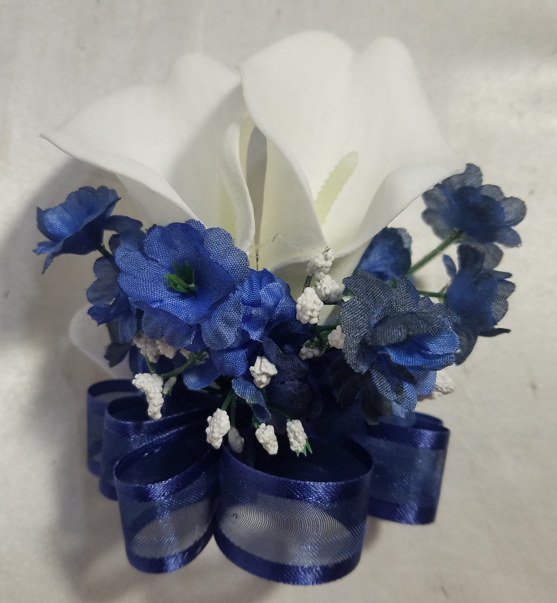 navy blue and white calla lily Ivory Navy Blue Calla Lily Bridal Wedding Bouquet Accessories – Bridal Wedding Bouquets