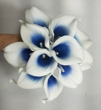 Load image into Gallery viewer, Navy Blue White Calla Lily