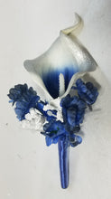Load image into Gallery viewer, Navy Blue Silver Calla Lily