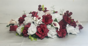 Burgundy Ivory Rose Calla Lily Bridal Wedding Bouquet Accessories
