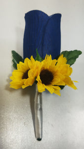 Navy Blue White Rose Sunflower Calla Lily