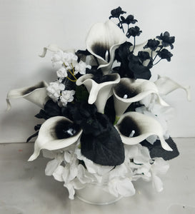 Black White Rose Calla Lily