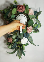 Load image into Gallery viewer, Mauve Dusty Rose Eucalyptus Bridal Wedding Bouquet Accessories