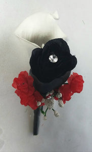Red Black White Rose Calla Lily