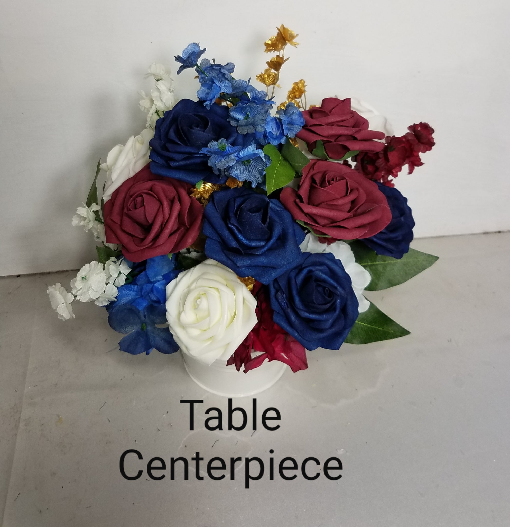 Burgundy Navy Blue Ivory Rose Bridal Wedding Bouquet Accessories – Bridal  Wedding Bouquets