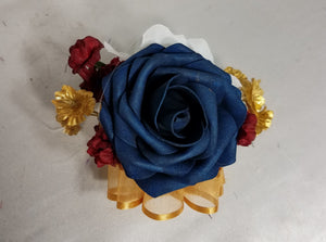Burgundy Navy Blue Ivory Rose