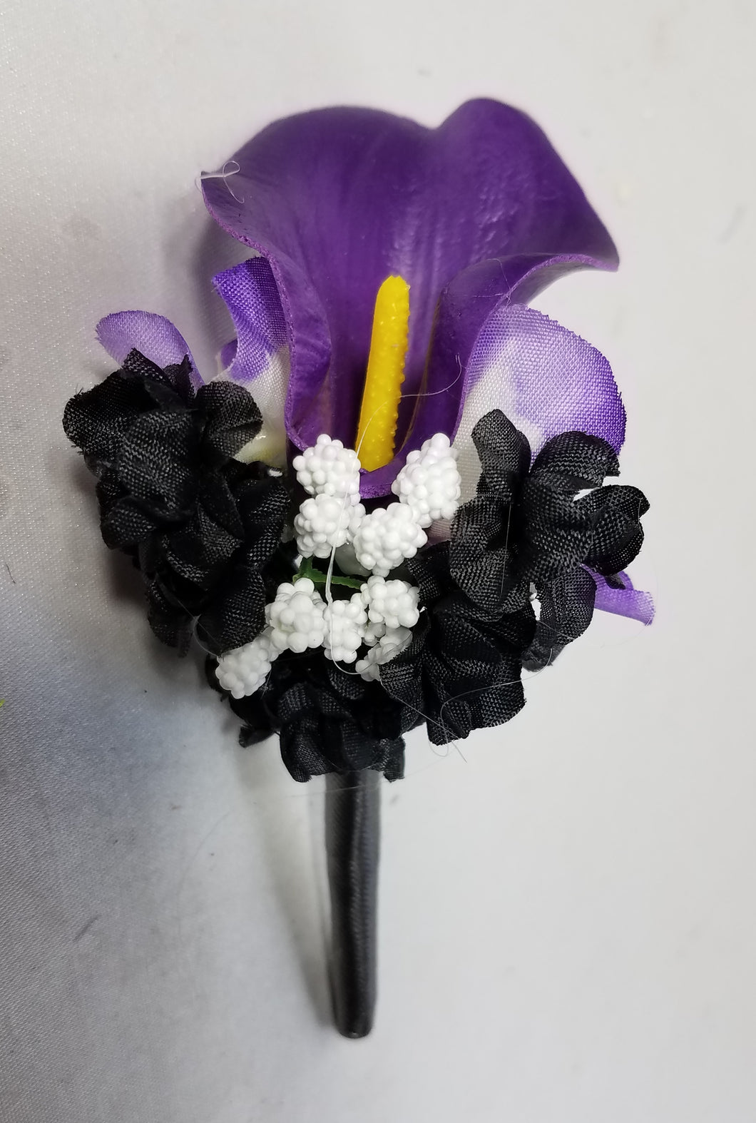 Purple Black Calla Lily Bridal Wedding Bouquet Accessories