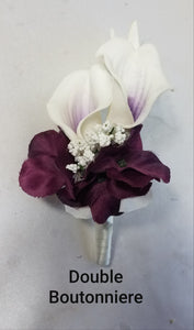 Eggplant White Hydrangea Calla Lily Bridal Wedding Bouquet Accessories