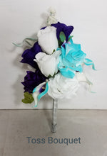 Load image into Gallery viewer, Turquoise Purple White Rose Calla Lily